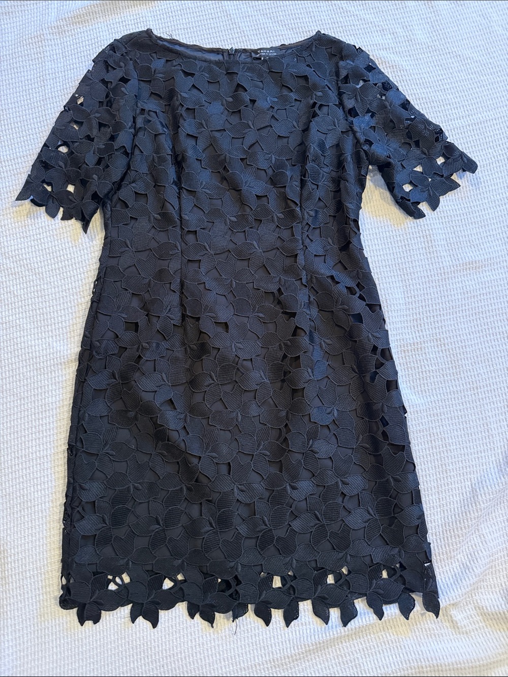 Tahari Arthur Levine Women’s Black Floral Lace Sheath Dress
